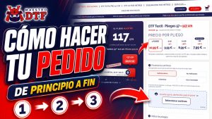 Cómo hacer tu pedido de DTF por metros de principio a fin, en tres pasos, sobre la ficha real de la tienda