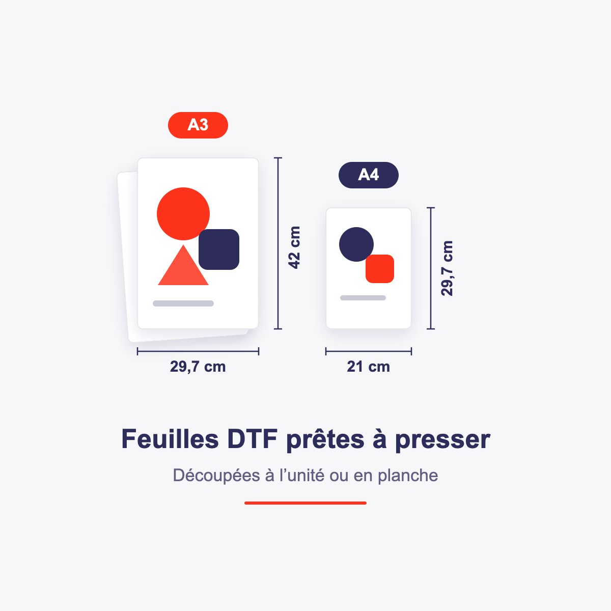 Feuilles DTF · A4 et A3